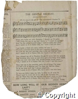 [Daily Mail] newspaper cutting: 'The Gentle Recruit', a song by Jessie Pope, to be sung to the tune of 'The Lincolnshire Poacher'