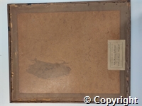 Mounted illustrations of the Rylatt stained glass window (colour) and the top-tracery opening featuring the badge of the Library Association (black and white)