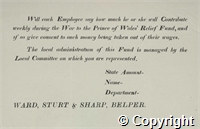 Printed circular memo at Ward, Sturt & Sharp, Belper