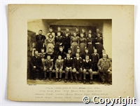 Black and white photograph of a group of employees of Belper mills