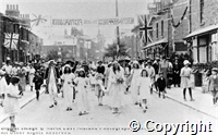 Well Dressing Carnival Parade. Rose Queen on foot. (Copy from original) Buxton