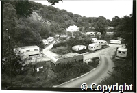 Postcard showing Punch Bowl caravan site, Buxton