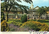 Postcard featuring colour photograph of Pavilion Gardens, Buxton.