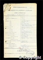 Workmen’s Compensation Act form for Harold Elliott, aged 28, Filler at Britain Colliery