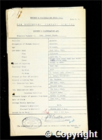 Workmen’s Compensation Act form for Ernest Evans, aged 56, Dataller at Britain Colliery