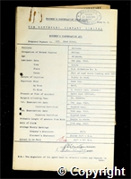 Workmen’s Compensation Act form for Fred Gibbs, aged 26, Filler at Britain Colliery