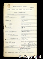 Workmen’s Compensation Act form for Frank Johnson, aged 28, Clipper at Britain Colliery