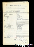 Workmen’s Compensation Act form for J.W. Marshall, aged 59, Packer at Britain Colliery