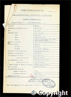 Workmen’s Compensation Act form for Ronald Burgin, aged 21, Loader End at Britain Colliery