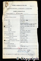 Workmen’s Compensation Act form for John Cooke, aged 52, Corporal at Britain Colliery