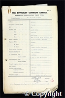 Workmen’s Compensation Act form for James Caulton, aged 26, Packer at Britain Colliery