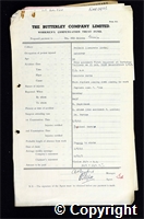 Workmen’s Compensation Act form for Lewis Holmes, aged 58, Labourer at Britain (Concrete Works) Colliery