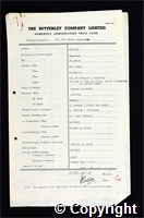 Workmen’s Compensation Act form for Harry Hopkins, aged 54, Banksman at Britain Colliery