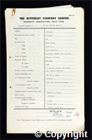 Workmen’s Compensation Act form for Dennis Mallin, aged 23, Clipper at Britain Colliery