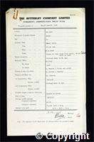 Workmen’s Compensation Act form for Harold Rose, aged 39, Borer at Britain Colliery