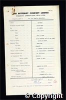 Workmen’s Compensation Act form for Charlie Waterfall, aged 35, Cutterman at Britain Colliery