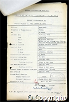 Workmen’s Compensation Act form for Albert Ed. Hunt, aged 48, Filler at Denby Hall Colliery