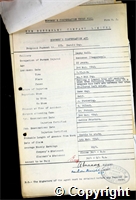 Workmen’s Compensation Act form for Harold Key, aged 22, Banksman (Temporary) at Denby Hall Colliery