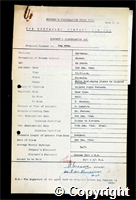 Workmen’s Compensation Act form for Reg Owen, aged 44, Stoker at Hartshay Colliery