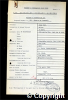 Workmen’s Compensation Act form for Francis William Poundall, aged 33, Filler at Denby Hall Colliery