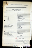 Workmen’s Compensation Act form for James Vickers, aged 53, Packer at Denby Hall Colliery