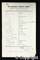 Workmen’s Compensation Act form for Charles E. Smith, aged 44, Filler at Denby Hall Colliery