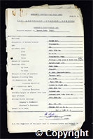 Workmen’s Compensation Act form for John Travis, aged 68, Blacksmith at Denby Hall Colliery