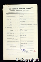 Workmen’s Compensation Act form for William R. Gaunt, aged 30, Filler at Denby Hall Colliery