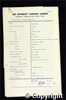 Workmen’s Compensation Act form for George E. Haslam, aged 26, Filler at Denby Hall Colliery