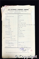 Workmen’s Compensation Act form for George Beardsley, aged 23, Packer at Denby Hall Colliery
