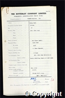 Workmen’s Compensation Act form for Ronald Maycock, aged 37, Filler at Denby Hall Colliery