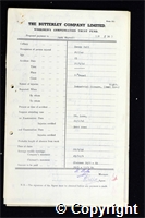 Workmen’s Compensation Act form for Jack Whysall, aged 25, Filler at Denby Hall Colliery