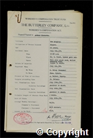 Workmen’s Compensation Act form for Arthur Richards, aged 61, Ripper at New Langley Colliery