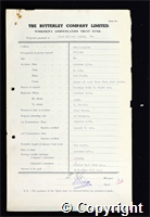 Workmen’s Compensation Act form for Fred Gillott Smith, aged 33, Filler at New Langley Colliery