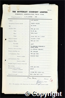 Workmen’s Compensation Act form for John William Hutsby, aged 30, Timber Supply at New Langley Colliery