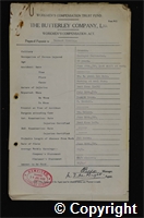 Workmen’s Compensation Act form for Bernard Hicking, aged 35, Conveyor Contractor at Ormonde Colliery