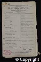 Workmen’s Compensation Act form for James Thomas Mellors, aged 23, Dataller at Ormonde Colliery