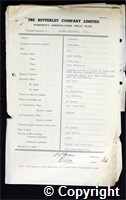 Workmen’s Compensation Act form for Arthur Stirland, aged 55, Screener at Ormonde Colliery