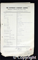 Workmen’s Compensation Act form for Albert Tomlinson, aged 34, Belt Fitter at Ormonde Colliery