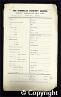 Workmen’s Compensation Act form for Wilfred Beer, aged 38, Filler at Ormonde Colliery