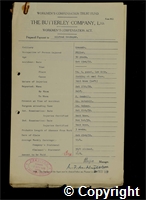 Workmen’s Compensation Act form for Wilfred Grainger, aged 30, Filler at Ormonde Colliery