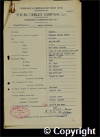 Workmen’s Compensation Act form for Herbert Harrison, aged 49, Timberer behind Cutter at Ormonde Colliery