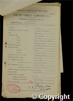 Workmen’s Compensation Act form for Richard Hicking, aged 36, Conveyor Contractor at Ormonde Colliery