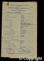 Workmen’s Compensation Act form for Wilfred Hubball, aged 37, Filler at Ormonde Colliery