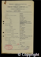 Workmen’s Compensation Act form for Charles Meakin, aged 24, Banksman at Ormonde Colliery