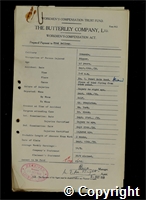 Workmen’s Compensation Act form for Fred Bellamy, aged 42, Ripper at Ormonde Colliery