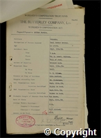 Workmen’s Compensation Act form for Arthur Wardle, aged 43, Coal Cutter Driver at Ormonde Colliery