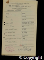 Workmen’s Compensation Act form for Frank Whysall, aged 32, Erector at Ormonde Colliery