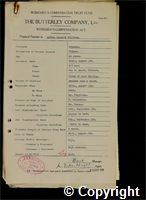 Workmen’s Compensation Act form for Alfred Leonard Williams, aged 46, Filler at Ormonde Colliery