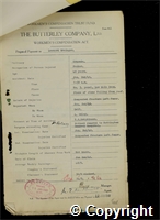 Workmen’s Compensation Act form for Leonard Grainger, aged 48, Packer at Ormonde Colliery